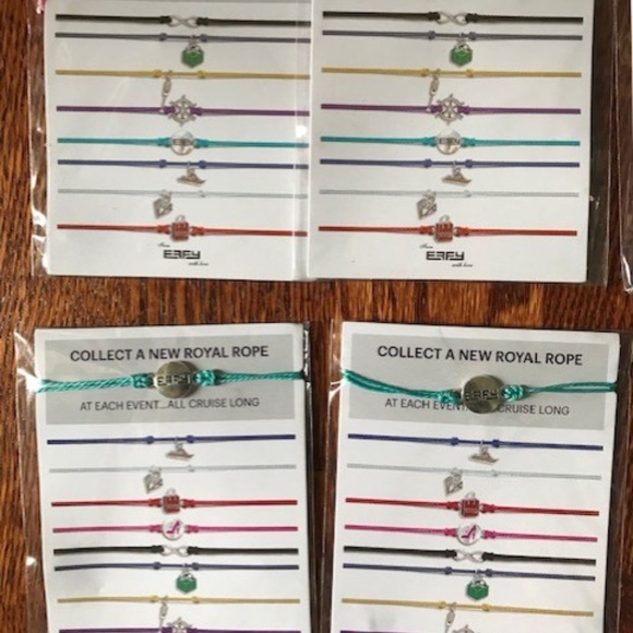 LOT Of 11 EFFY ROYAL CARIBBEAN CRUISE SHIP ROPE CHARM BRACELETS NEW IN PACKAGE - Picture 2 of 4